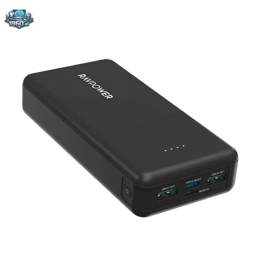  پاوربانک راو پاور مدل RP-PB1216 ظرفیت 20000 میلی آمپر ساعت 