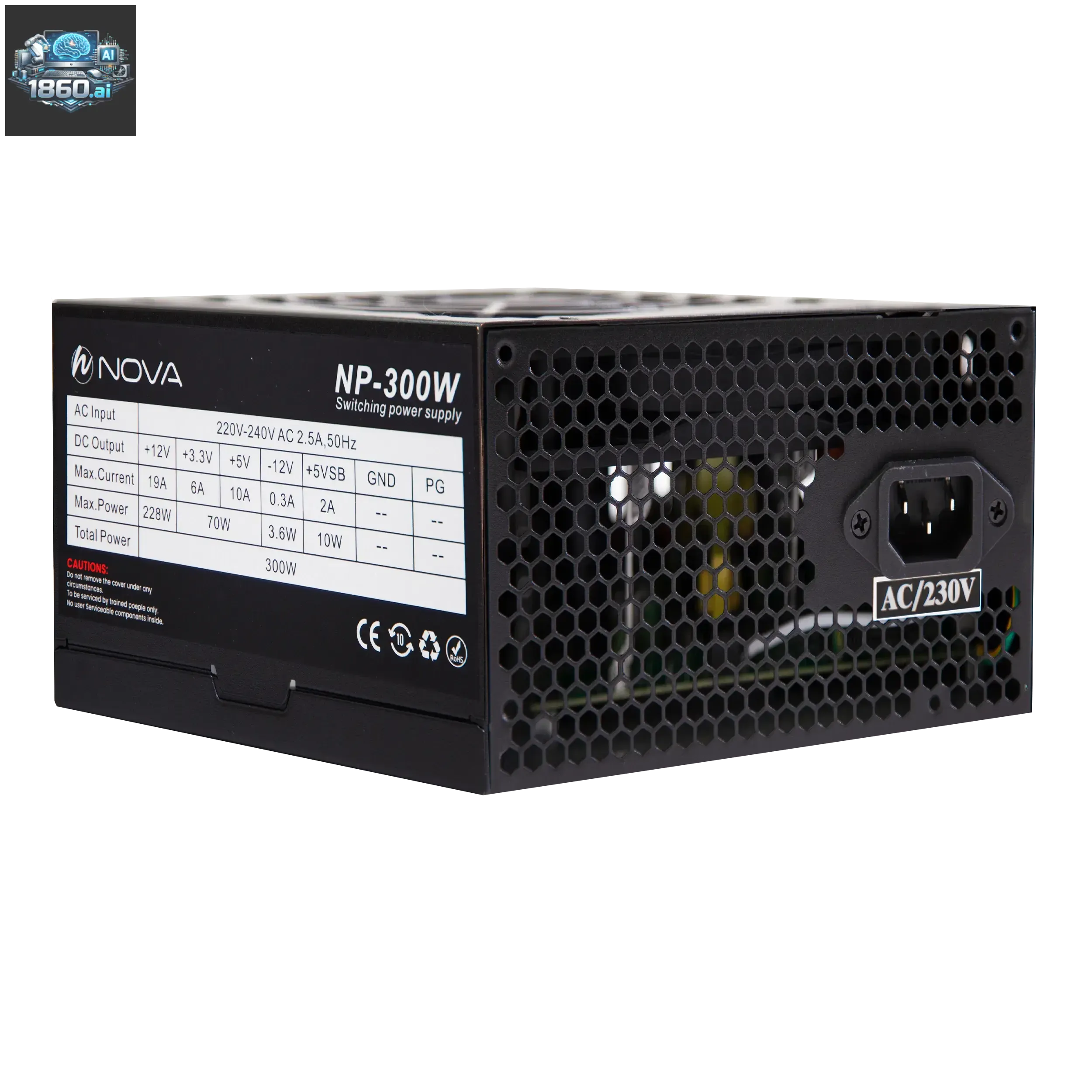 پاور کامپیوتر 300 وات نوا مدل NOVA NP-300 80Plus | فروشگاه هجده شصت | 1860.ai - 1